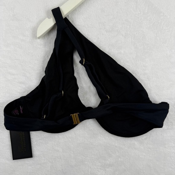 NWT Fredericks of Hollywood Taormina Black One Shoulder Bikini Top Swimsuit M - Picture 3 of 8